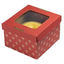 Caixa Com Visor Bolo Caseiro Vermelho Fiori 16,5X16,5X12CM SULFORMAS