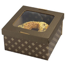 Caixa Com Visor Bolo Caseiro Marrom Fiori 16,5X16,5X12CM SULFORMAS