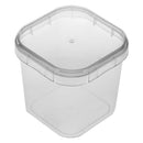 Pote Quadrado Transparente Com Tampa 220ml 10 Unidades PLASTILANIA