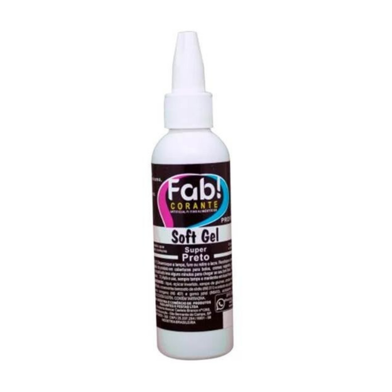 Corante Soft Gel Super Preto 60G FAB