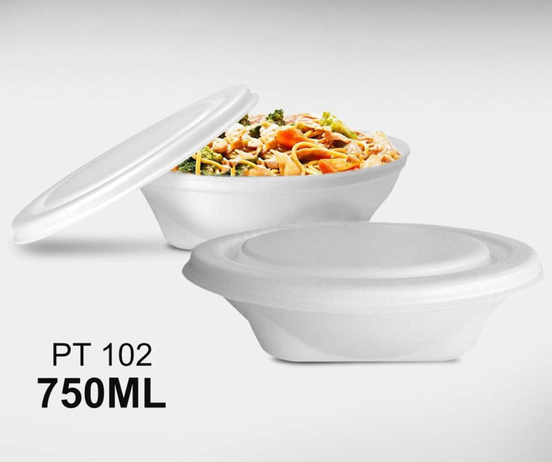 PT-102Q c/ tampa 750ml c/ 100 unidades (Marmitex)