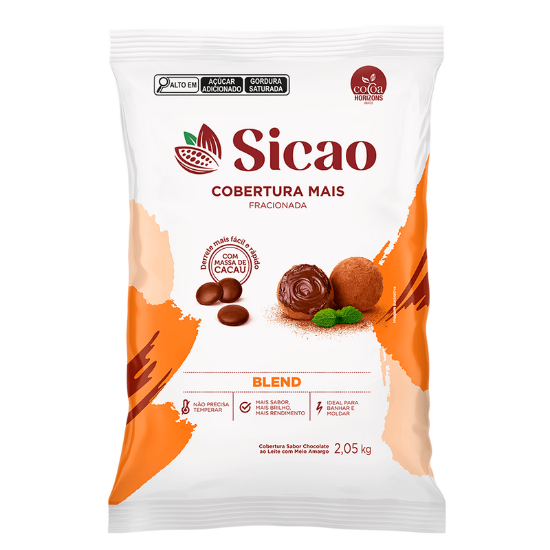 Cobertura Mais sabor chocolate Blend Fracionado Gotas 2,05kg - SICAO