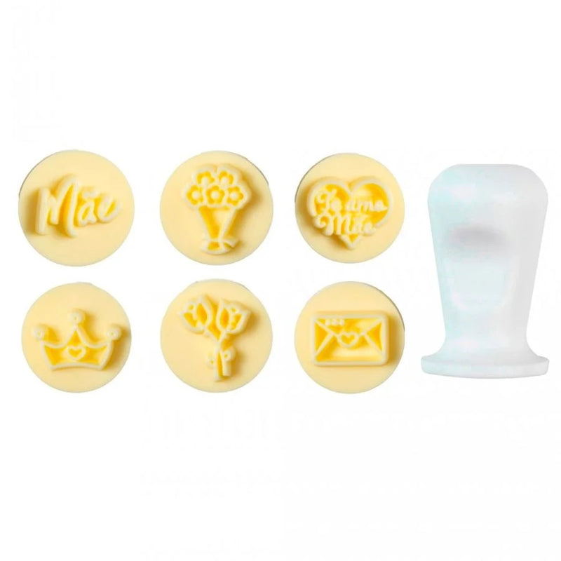 Kit Carimbos - Amor de Mãe - 2cm - 6 unidades - BlueStar