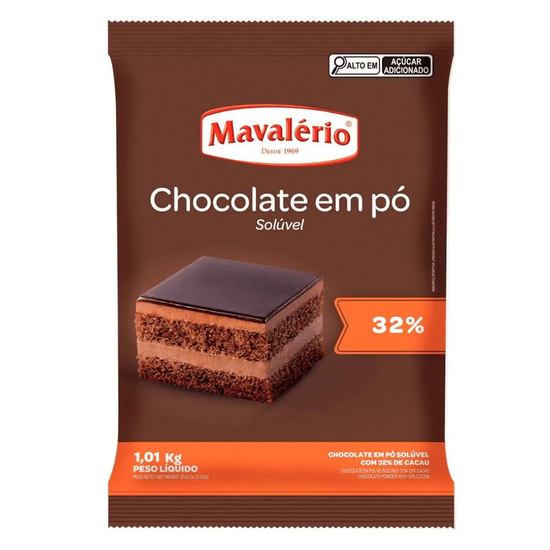 Chocolate em Pó Solúvel 32% Cacau 1,01kg MAVALERIO