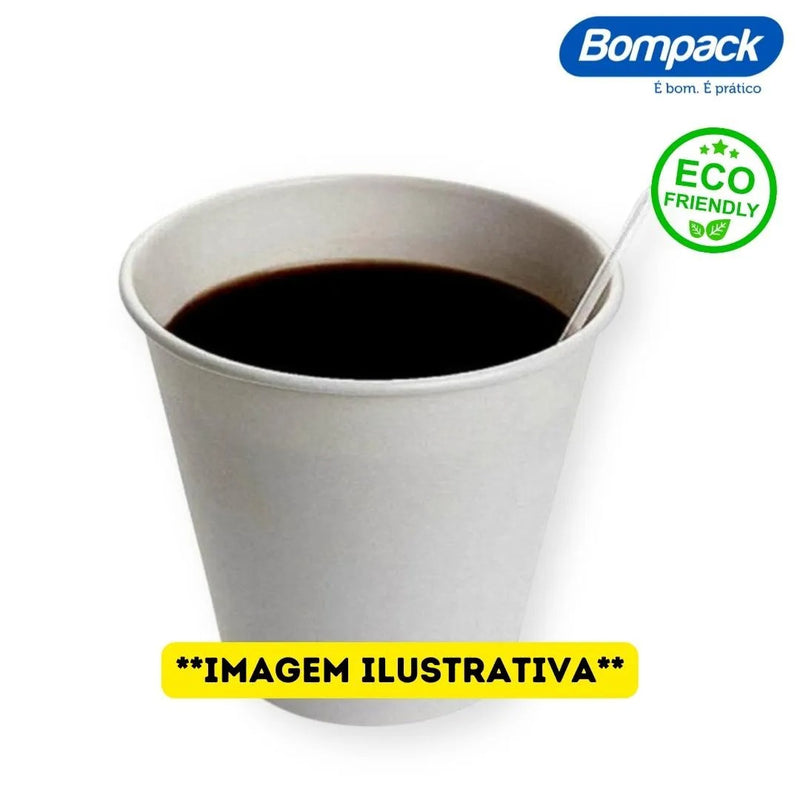 Copo Papel 180ml  Impermeável C/50 und P/Café Eco Bompack