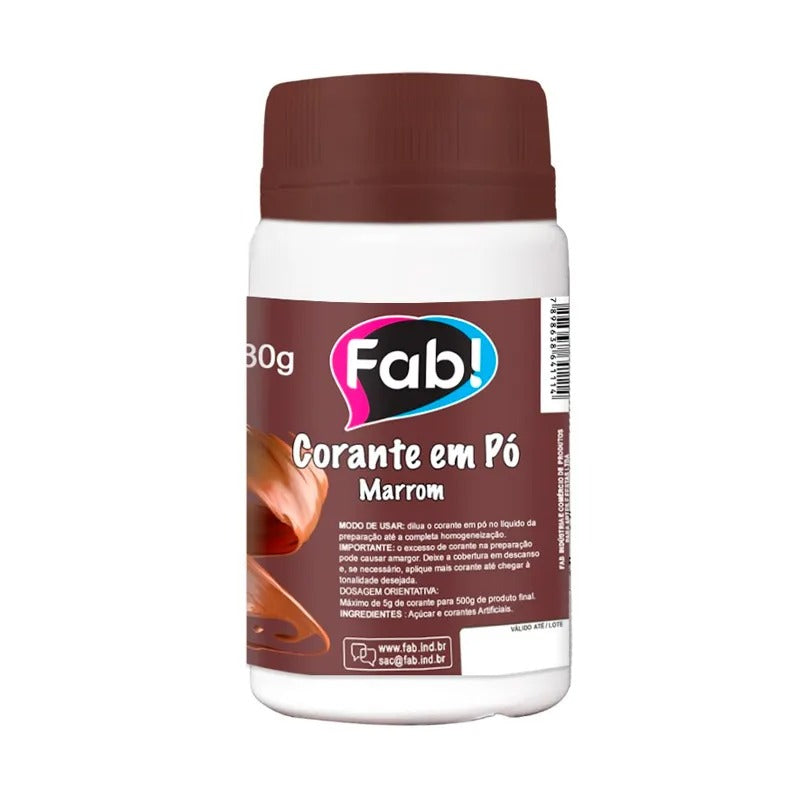 Corante Em Pó Marrom 80G FAB
