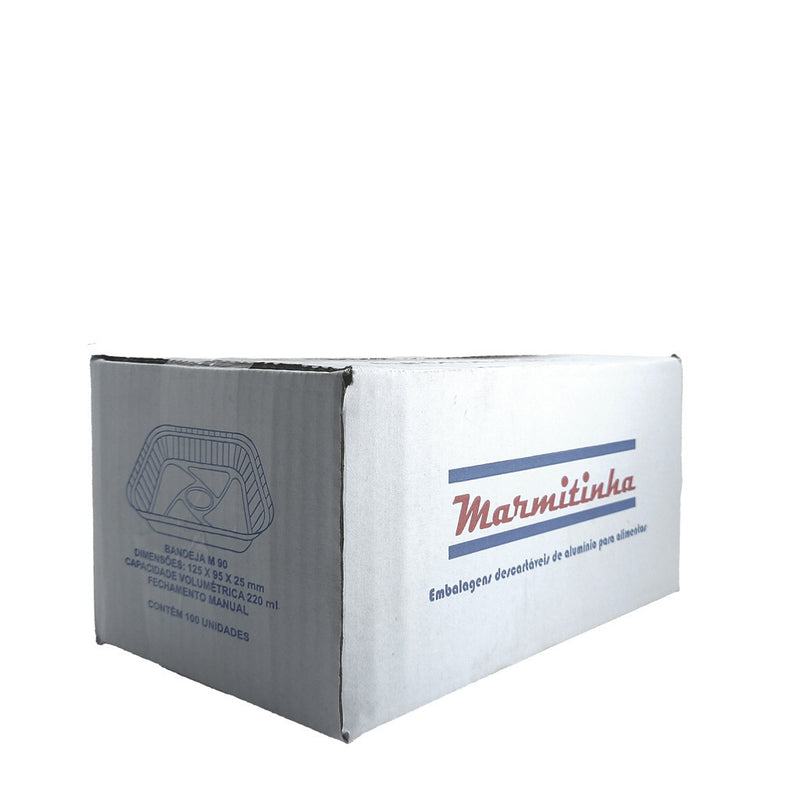 Bandeja de Alumínio Descartável M90 220ml com 100 un. Marmitinha Forma